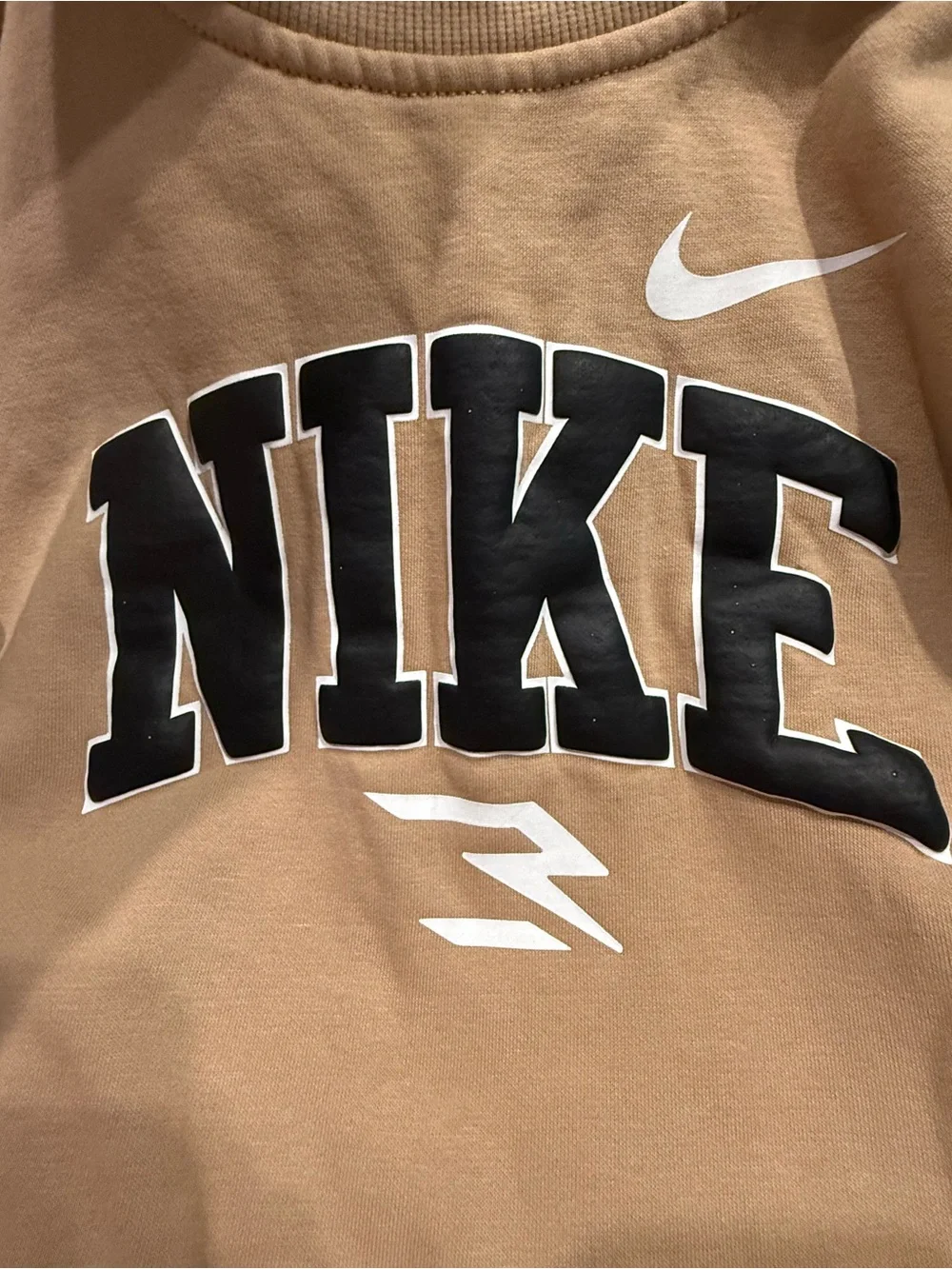 Nike Kids Tan Fleece Sweatshirt & Jogger Set Size 8 (8–9Y) Matching Outfit